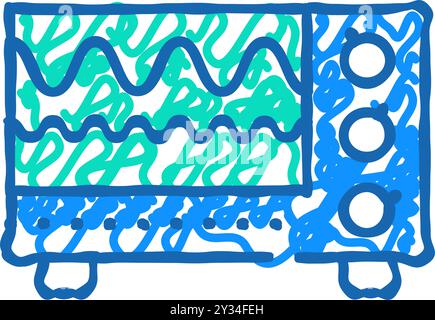ondes électromagnétiques vérification de l'icône de l'équipement illustration griodle Illustration de Vecteur