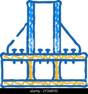 icône de cadre métallique de fondation doodle illustration Illustration de Vecteur