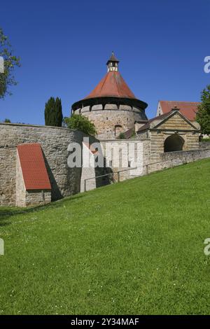 Ellwangen Castle, Prince Provost of Ellwangen Provostry, manoir, architecture, bâtiment historique, tour, Walls, Ellwangen Jagst, Baden-Wuerttem Banque D'Images