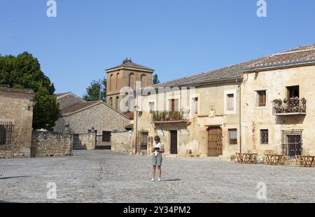 Plaza Mayor dans le village médiéval de Pedraza, province de Ségovie, Castille-et-Léon, Espagne, Europe Banque D'Images