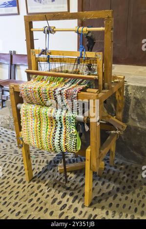 Ancienne en bois à tisser dans une abbaye de Tenerife en Espagne Banque D'Images