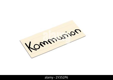 Communion. Mot allemand. Espace libre pour le texte. Isolé sur blanc. Banque D'Images