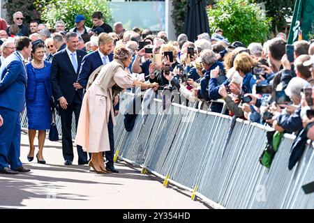 Mesh, pays-Bas, 2024-09-12 15:20:20 MESH, 12-09-2024, municipalité d'Eijsden-Margraten le roi Willem Alexander et la reine Máxima à Mesch, municipalité d'Eijsden-Margraten pour le début national de la célébration des 80 ans de liberté. PHOTO : NLBeeld/Patrick van EmstDans la photo : crédit : NL Beeld/Patrick van EMST Banque D'Images