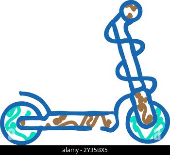 icône de trottinette de coup de pied illustration de doodle Illustration de Vecteur