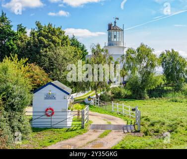 West Usk phare gardant l'estuaire d'Usk près de Newport dans le Soutn Wales Royaume-Uni - maintenant une propriété résidentielle Banque D'Images