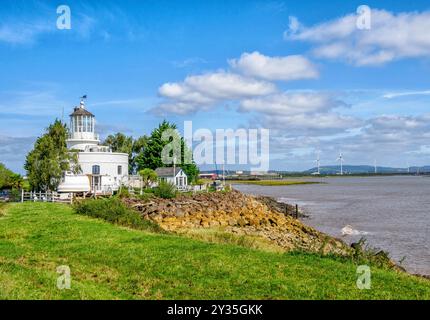 West Usk phare gardant l'estuaire d'Usk près de Newport dans le Soutn Wales Royaume-Uni - maintenant une propriété résidentielle Banque D'Images