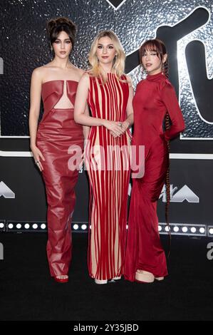 Alejandra Villarreal Velez, Paulina Villarreal Velez und Daniela Villarreal Velez von the Warning BEI der Verleihung der MTV Video Music Awards 2024 à l'UBS Arena, New York, 11.09.2024 Banque D'Images