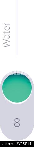 Barre de progression neumorphique indiquant la réalisation de l'objectif de consommation d'eau quotidienne Illustration de Vecteur