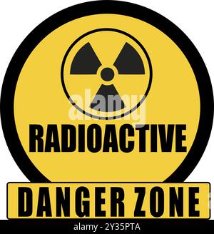 Panneau d'alerte de zone de danger radioactif pour centrale nucléaire et autres industries connexes Illustration de Vecteur