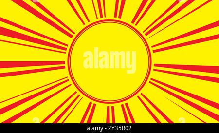 Illustration abstraite rouge et jaune rétro Sunburst. Bon pour le fond de conception graphique, affiche, bannière etc Illustration de Vecteur