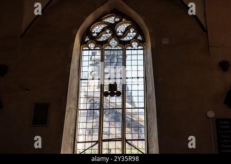 Turnul Cu CEAS, Tour de l'horloge de l'intérieur Biserica dia Deal, L'église sur la colline, église luthérienne Sighisoara, Transylvanie, Roumanie Banque D'Images