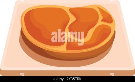 Steak de porc grillé reposant sur une planche à découper en bois, prêt à être dégusté Illustration de Vecteur