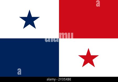 Vecteur drapeau Panama. Drapeau de Panama signe isolé. Drapeau national de Panama icône de symbole plat pour l'impression de n'importe quelle taille. SPE 10 Illustration de Vecteur