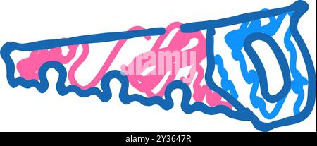 icône de scie à main à bois humide illustration de doodle Illustration de Vecteur