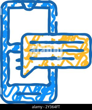 commentaire témoignage icône doodle illustration Illustration de Vecteur