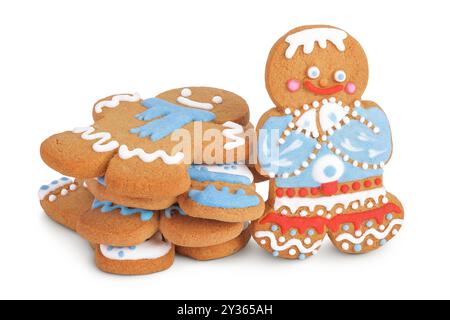 biscuit de pain d'épices de noël isolé sur fond blanc Banque D'Images