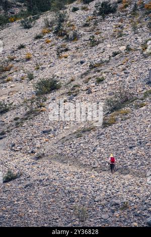 Randonnée sur le sentier jusqu'au glacier Stanley, parc national Kootenay, Canada Banque D'Images