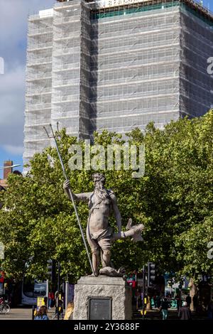 Statue de Neptune, dans le centre-ville de Bristol Banque D'Images