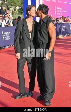 Deauville, France. 12 septembre 2024. Kristel Van de Kamp, Nassim Lyes présents à la projection du film Anora lors du 50e Festival du film américain à Deauville, France, le 12 septembre 2024. Photo de Julien Reynaud/APS-médias/ABACAPRESS. COM Credit : Abaca Press/Alamy Live News Banque D'Images