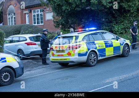 Brentwood Essex 12th Sep. 2024 la police d'Essex enquête sur un "incident grave" à Ingrave Road, Brentwood Essex. Il y a des spéculations locales selon lesquelles il pourrait s'agir d'un meurtre présumé de Francis Reilly. John Moore a ensuite été reconnu coupable d'homicide involontaire coupable : Ian Davidson/Alamy Live News Banque D'Images
