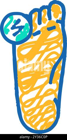 orteil douleur body amal icône doodle illustration Illustration de Vecteur