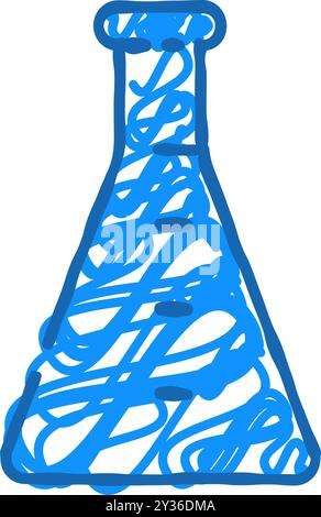 erlenmeyer flacon chimique verrerie icône de laboratoire illustration doodle Illustration de Vecteur