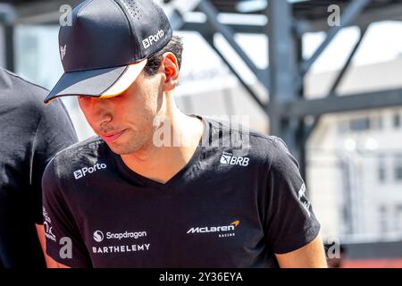 Bakou, Azerbaïdjan, 12 septembre 2024, Gabriel Bortoleto , pratique, 17e manche du championnat de formule 1 2024. Crédit : Michael Potts/Alamy Live News Banque D'Images