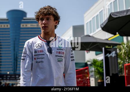 Bakou, Azerbaïdjan, 12 septembre 2024, Andrea Kimi Antonelli , participant à l'entraînement, 17e manche du championnat de formule 1 2024. Crédit : Michael Potts/Alamy Live News Banque D'Images