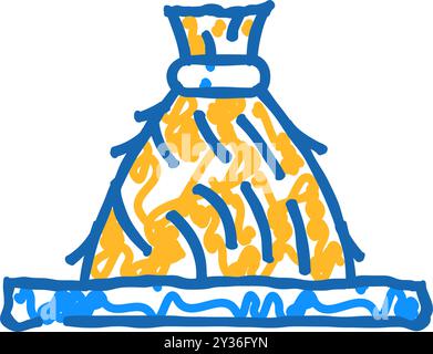 grandes épis de gerbe d'icône de récolte de blé doodle illustration Illustration de Vecteur