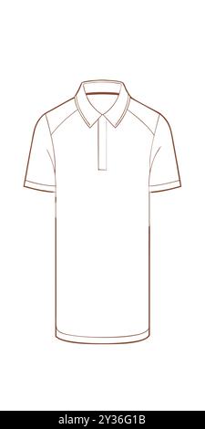 Un dessin de contour propre et simple d'un polo classique. Ce graphique vectoriel est parfait pour la conception de mode, la marque et les illustrations. Illustration de Vecteur