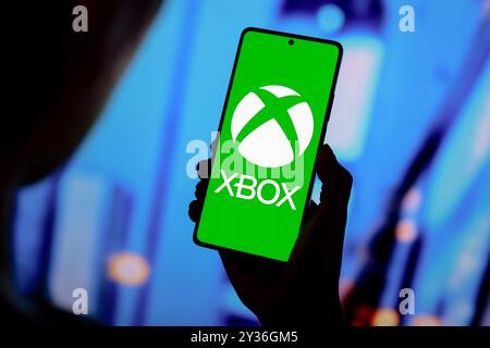 Paraguay. 12 septembre 2024. Dans cette illustration photo, le logo Xbox est affiché sur l'écran d'un smartphone. (Photo de Jaque Silva/SOPA images/SIPA USA) *** strictement à des fins éditoriales *** crédit : SIPA USA/Alamy Live News Banque D'Images