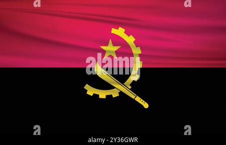 Illustration du drapeau de l'Angola et du drapeau de pays angolais vectoriel modifiable Illustration de Vecteur