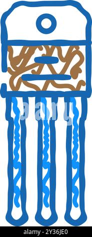 illustration de l'icône de composant électronique du transistor Illustration de Vecteur