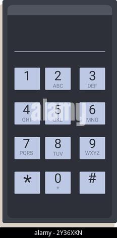 Smartphone moderne montre un clavier numérique avec des lettres pour la messagerie Illustration de Vecteur