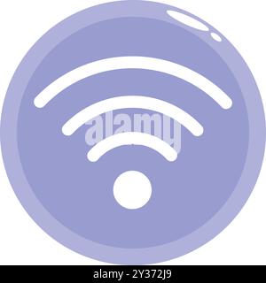 Symbole Wi-Fi indiquant la disponibilité d'Internet, avec un design minimaliste sur un fond violet Illustration de Vecteur