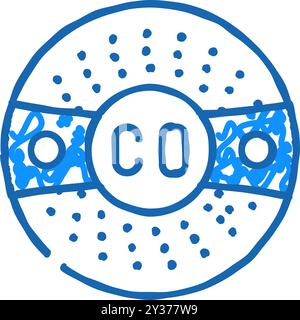 icône d'accueil de détecteur de monoxyde de carbone intelligent illustration de doodle Illustration de Vecteur