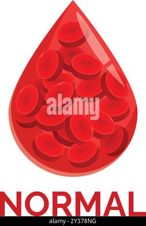 Globules rouges circulant dans une goutte de sang représentant une numération sanguine saine Illustration de Vecteur