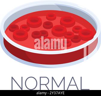Cette illustration montre une boîte de Pétri de laboratoire contenant des globules rouges, représentant une analyse ou une expérience médicale Illustration de Vecteur