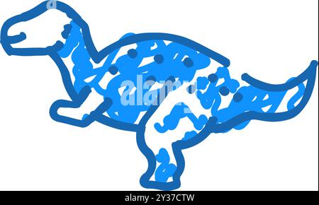 iguanodon dinosaure animal icône doodle illustration Illustration de Vecteur