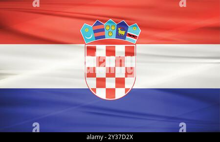 Drapeau de Croatie et drapeau de pays de Croatie vectoriel modifiable Illustration de Vecteur