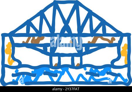 icône de pont en porte-à-faux illustration griodle Illustration de Vecteur