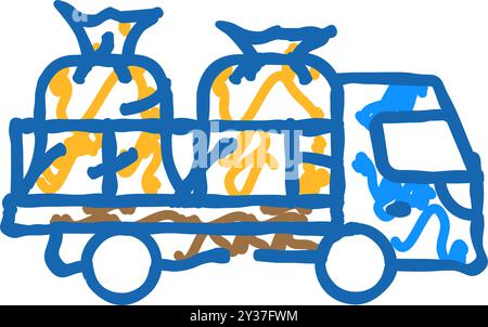 transport granulés de bois icône doodle illustration Illustration de Vecteur