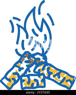 icône de pellets de bois d'énergie doodle illustration Illustration de Vecteur