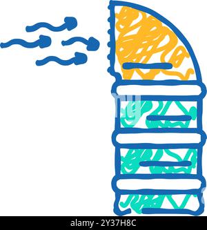 illustration de l'icône de ventilation d'admission d'air frais Illustration de Vecteur