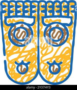 bouddha footprints icône bouddhisme doodle illustration Illustration de Vecteur