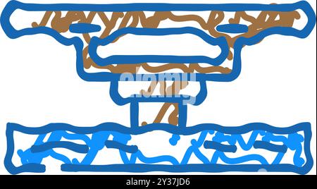 icône de pont de poutre de boîte illustration de doodle Illustration de Vecteur