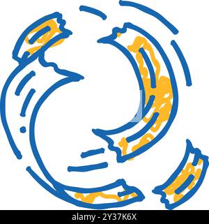 granulés de bois de sciure icône doodle illustration Illustration de Vecteur