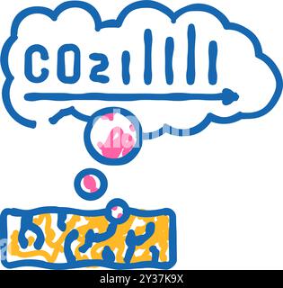 émissions granulés de bois icône doodle illustration Illustration de Vecteur