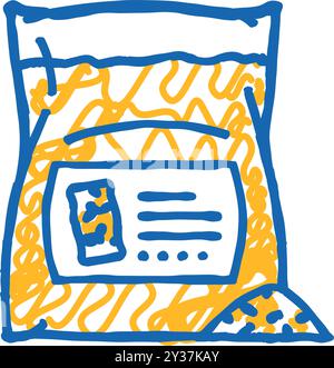 illustration de doodle d'icône de granulés de bois d'emballage Illustration de Vecteur