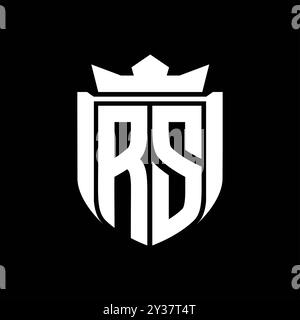 vecteur de logo avec forme de bouclier et couronne pointue Banque D'Images